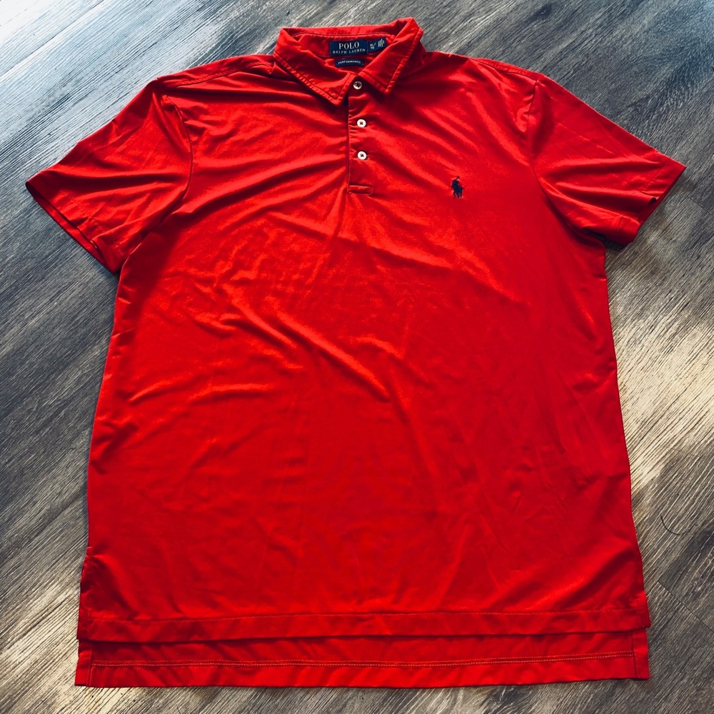 Polo Ralph Lauren Performance Mens XL Red Short Sleeve Golf Polo Shirt Stretch